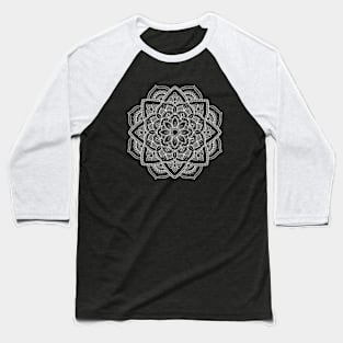 Floral Mandala Illustration - Dark Baseball T-Shirt